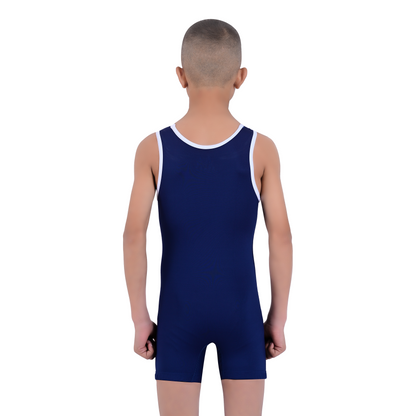Youth Blue Wrestling Singlet for Kids – BJJ, MMA, Grappling, No-Gi Compression Suit