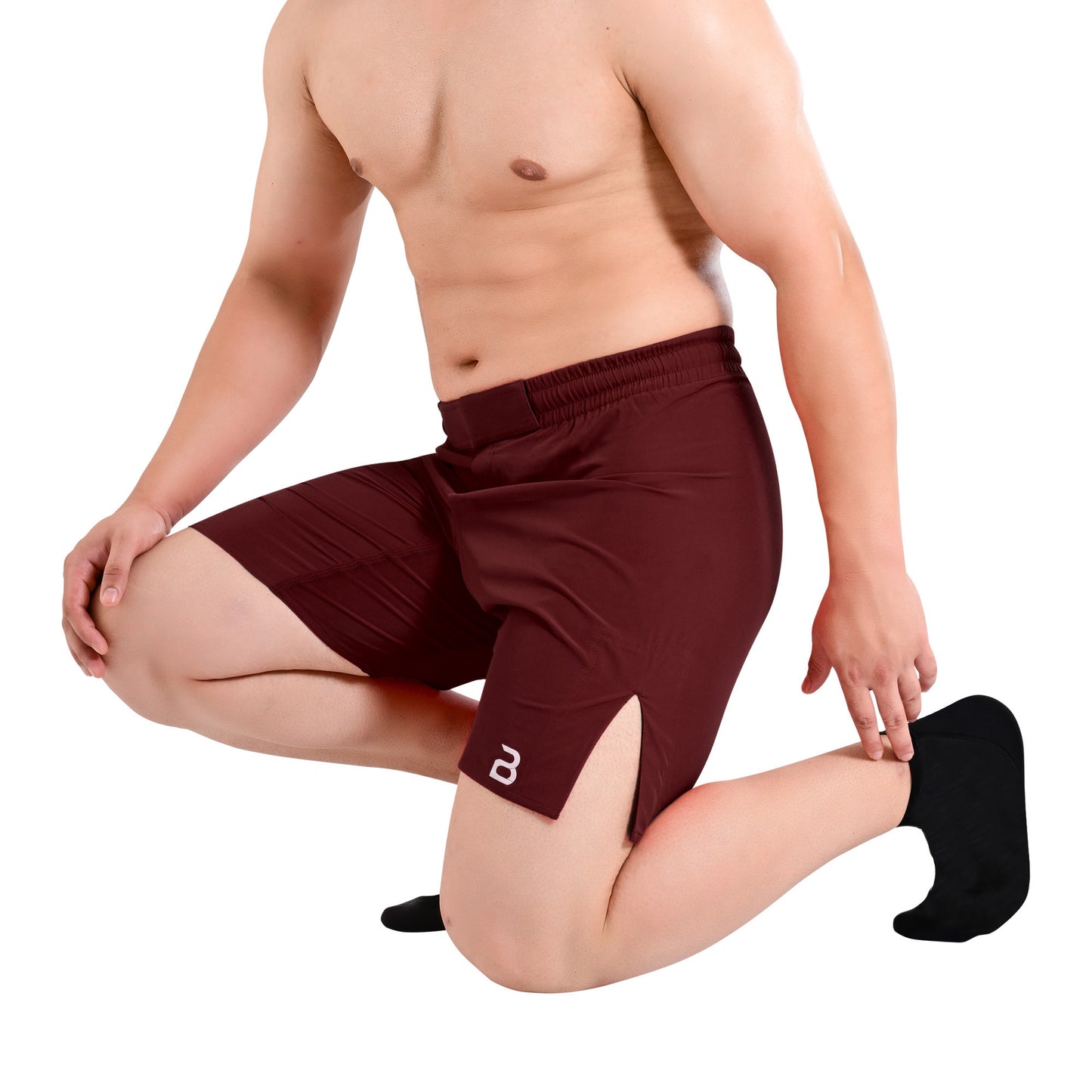 MMA Burgundy Grappling Shorts – No-Gi BJJ, Jiu Jitsu, Muay Thai, Training Fight Shorts for Men