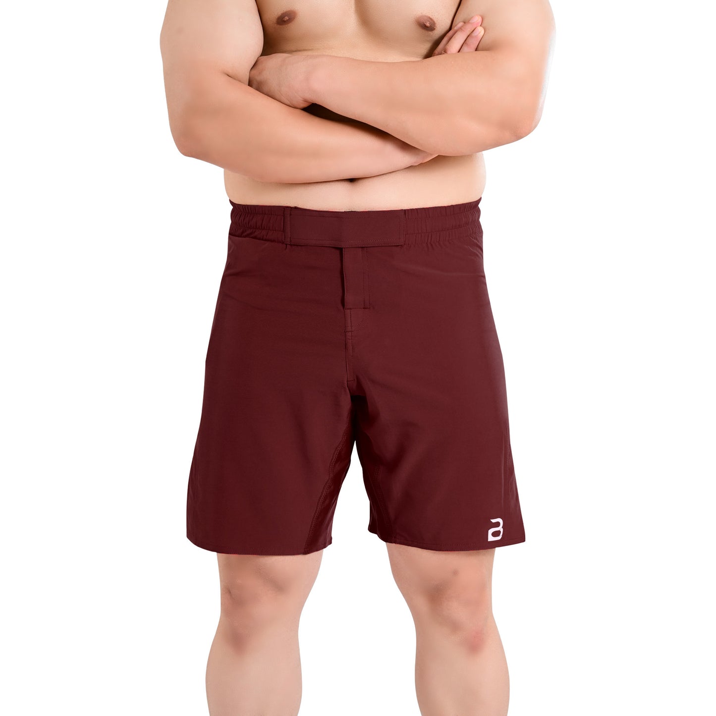 MMA Burgundy Grappling Shorts – No-Gi BJJ, Jiu Jitsu, Muay Thai, Training Fight Shorts for Men
