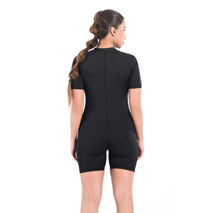 Half Sleeve Zipper Rash Guard – Quick-Dry Swim Shirt for Women &amp; Girls | UPF Protection for Surf &amp; Water Sports